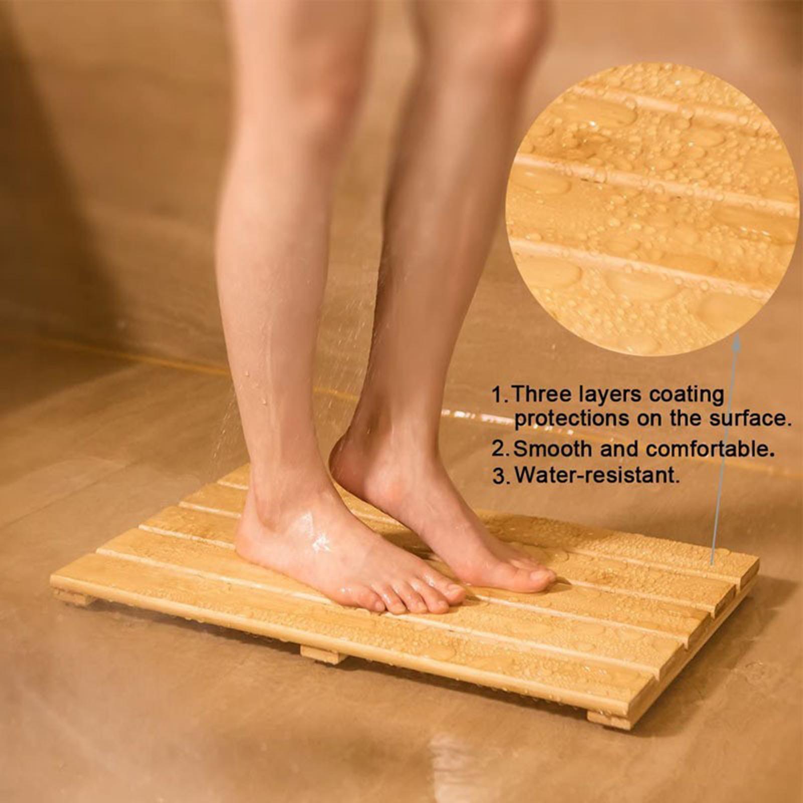 الخيزران حمام حصيرة أنيقة الثق - مراجعة Bamboo Bath Mat وسعره