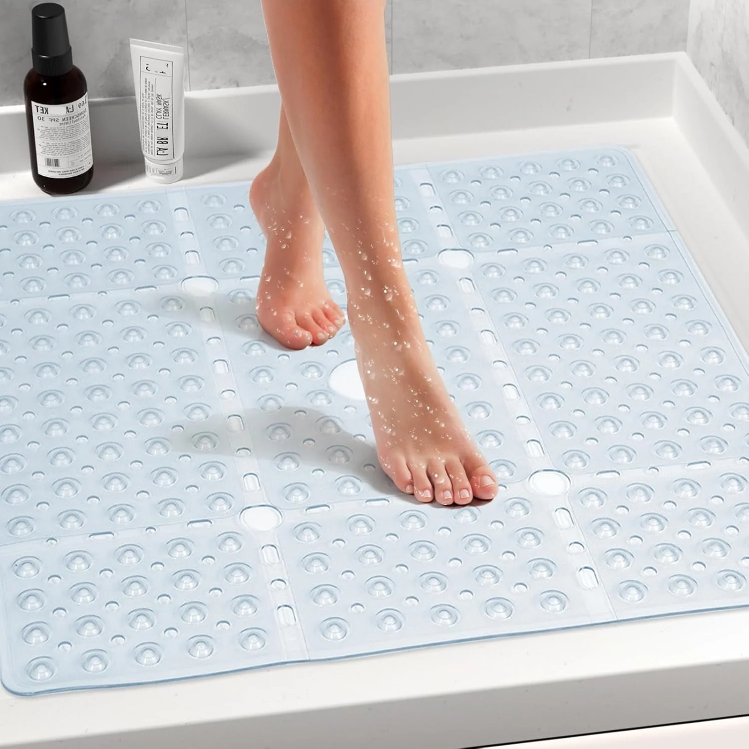 سجادة استحمام مربعة، 69×69 سم  - مراجعة Bamboo Bath Mat وسعره